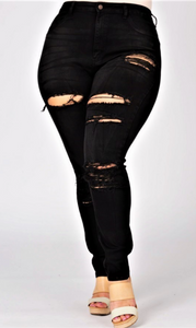 Lovely Fit Distressed jeans - black