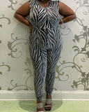 Glitter knit Jumpsuit Zebra print - SALE
